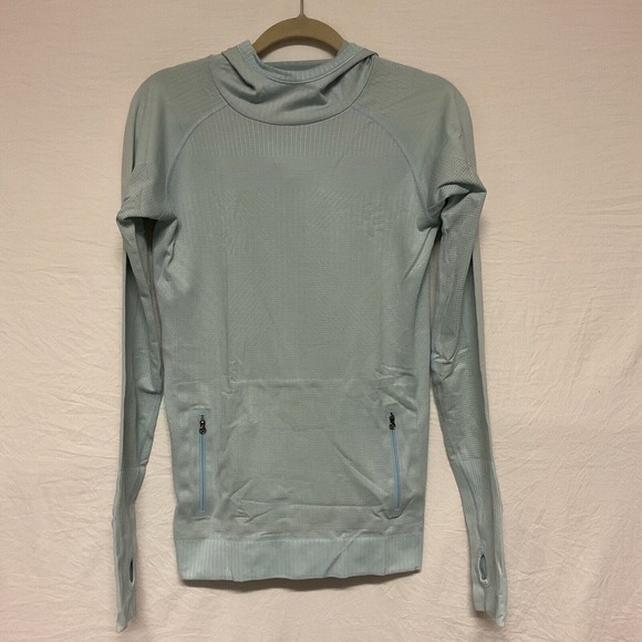 Lululemon Womens Long Sleeve Pullover‎ Hoodie Nylon Blue Size Medium - Picture 1 of 10
